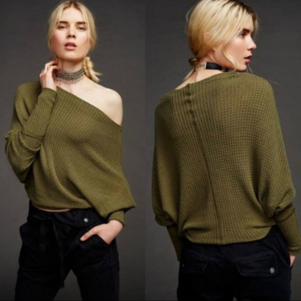 Free People Drippy Thermal Mercury Tee